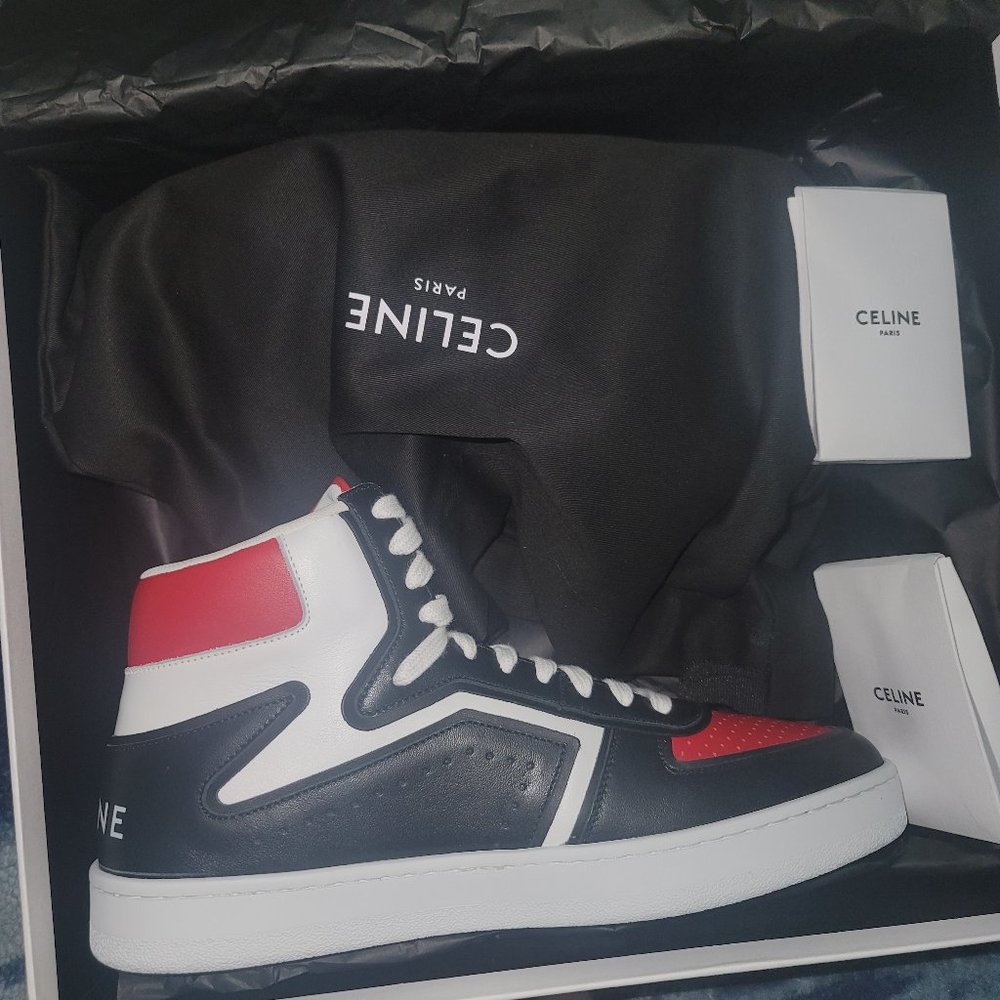 Celine Homme Z Leather High-Top Sneakers